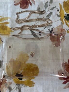 Kendra Scott Clear PVC Crossbody with Gold Chain